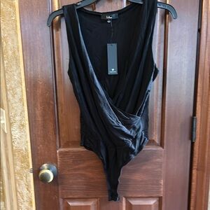 Black Sleeveless Wrap Top